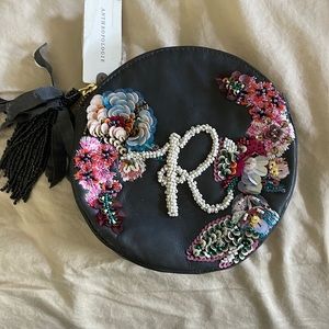 Anna Harlow Russo x Anthropologie “R” zip hand purse. NWT Beautifully made.